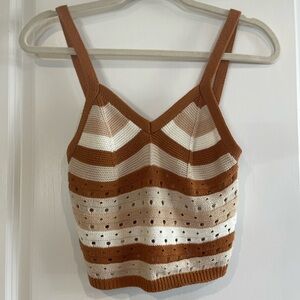 Rue21 Brown and White Striped Camisole